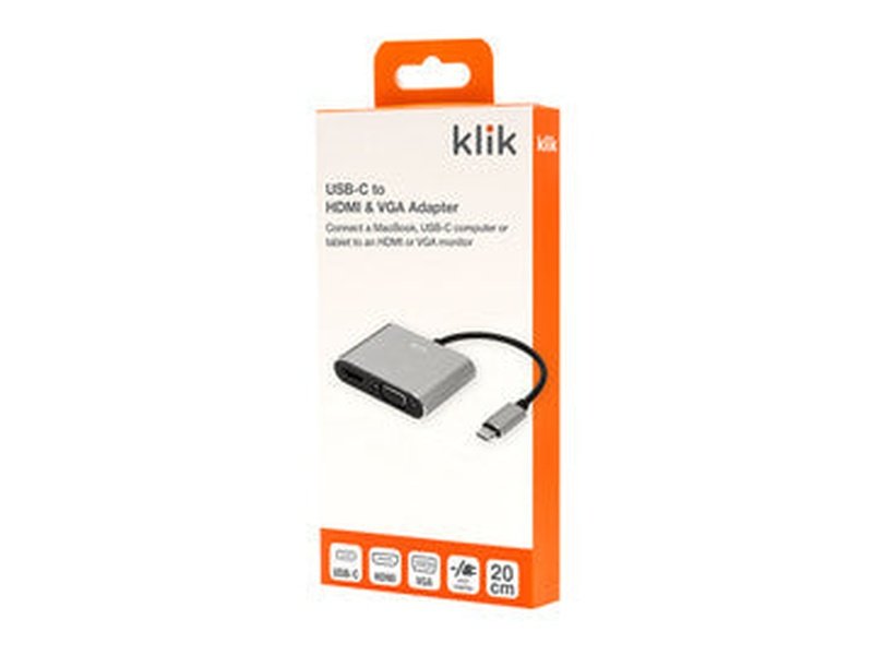 Comsol Klik USB-C to HDMI and VGA Adapter