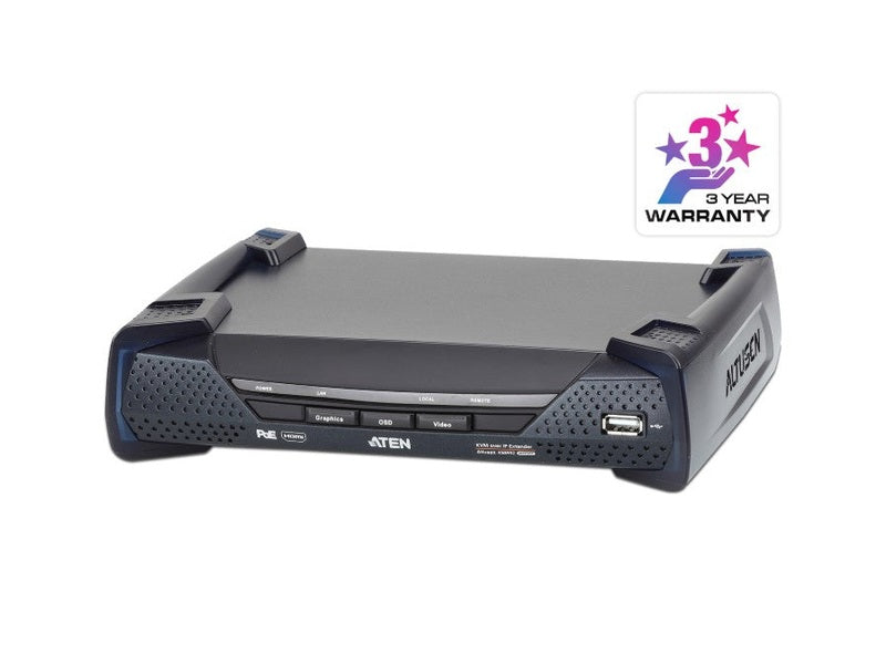 Aten 4K HDMI Single Display KVM over IP Receiver with Power over Ethernet, power adapter not included