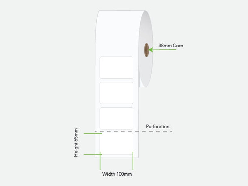 LA10065TF1AC38MM Calibor 100X65 Label Therm Freezer 800/R 38MM
