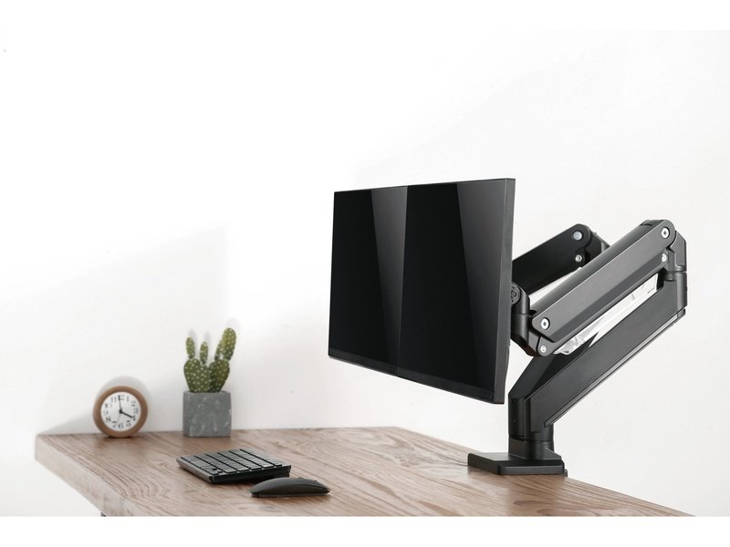 Brateck Dual Monitors Aluminum Heavy-Duty Gas Spring Monitor Arm Fit Most 17‘-35’ Monitors Up to 15kg per screen VESA 75x75/100x100