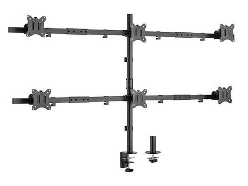 Brateck Pole Mount Six-Screen Monitor Mount Fit Most 17"-32" Monitors, Up to 7kg per screen VESA 75x75/100x100