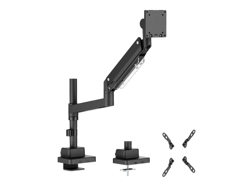 Brateck LDT80-C012P Super Heavy-Duty Pole-Mounted Gas Spring Monitor Arm Matte Black