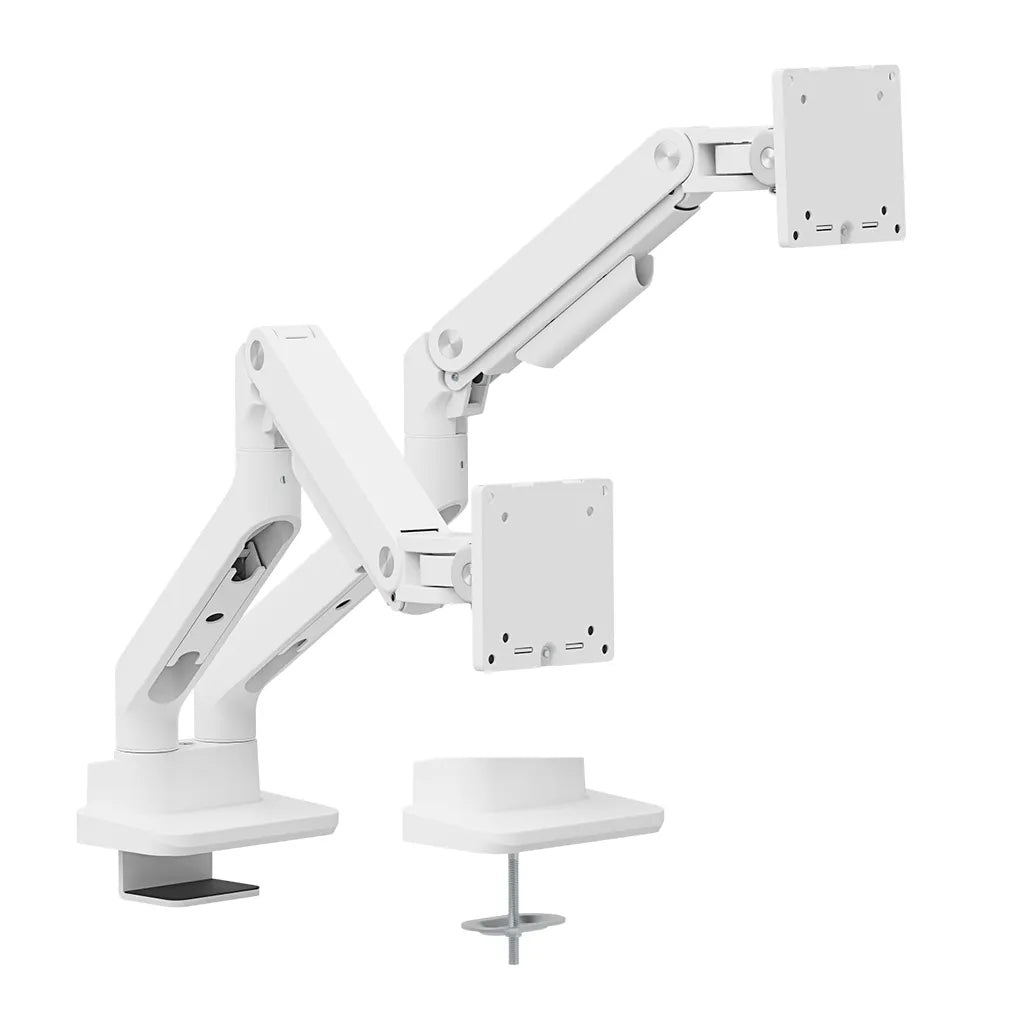 Brateck LDT81-C024-W Noteworthy Heavy-Duty Gas Spring Dual Monitor Arm