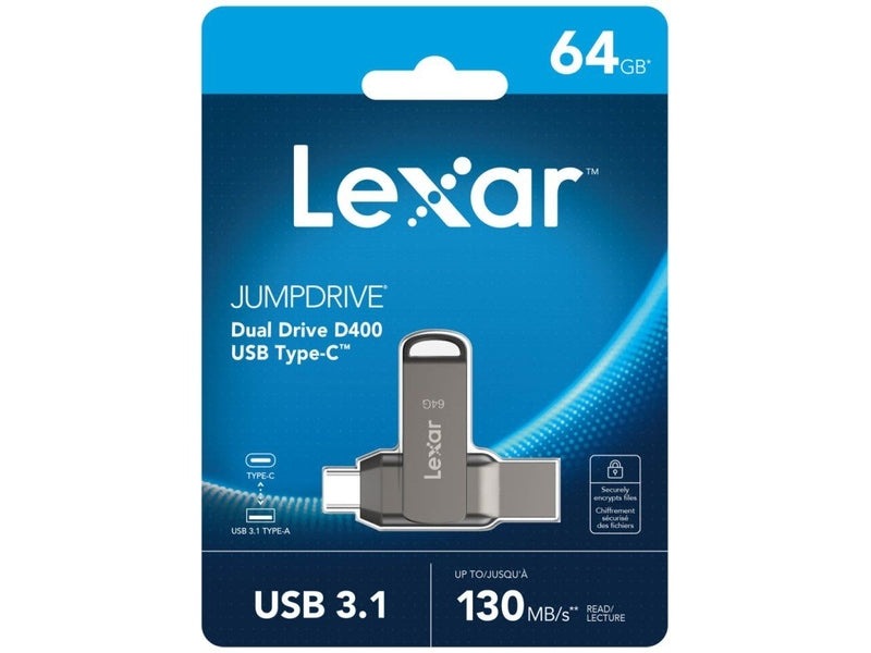 Lexar JumpDrive Dual Drive D400 USB 3.1 Type-C 64GB