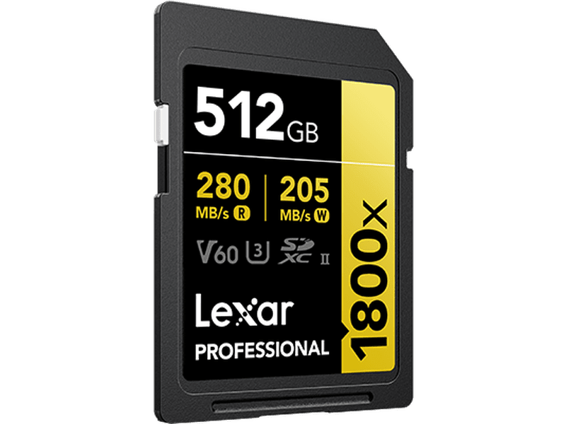 Lexar Professional 1800x 512G SDXC™ UHS-II Card GOLD