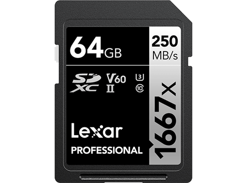 Lexar Professional 1667x 64GB SDXC™ UHS-II Card SILVER