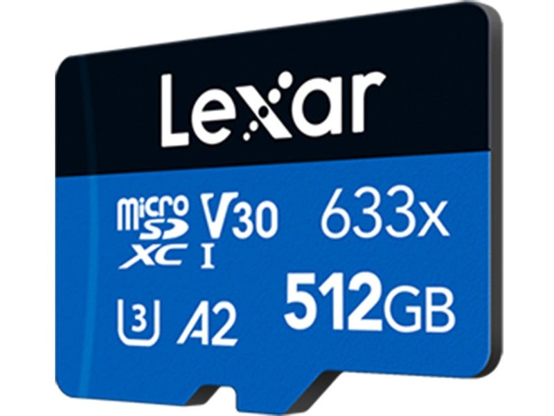 Lexar 633x MicroSDXC 512GB CL10 A1 UHS-I U3V30 Memory Card