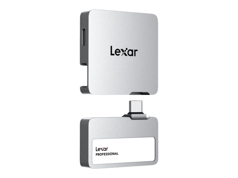Lexar LSL400S002T-RNSNG Professional Go Portable SSD with Hub SL400 2TB Silver