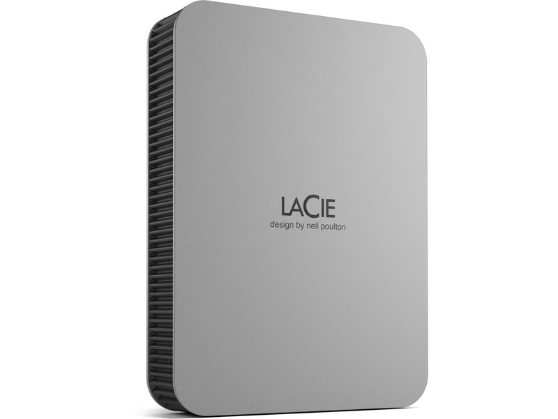 Lacie Mobile Drive V2 External Portable 4TB USB-C Moon Silver 3Yr