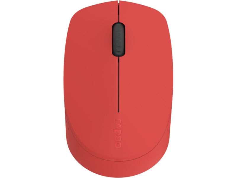 RAPOO M100 2.4GHz & Bluetooth 3 / 4 Quiet Click Wireless Mouse Red - 1300dpi Connects up to 3 Devices, Up to 9 months Battery Life