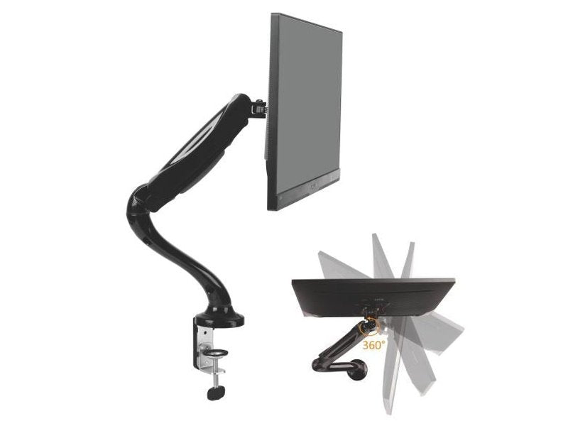 Brateck Single Monitor Interactive Single Counterbalance LCD VESA Desk Clamp and Grommet Mount for 13''-27'' LCD Monitors VESA 75x75/100x100