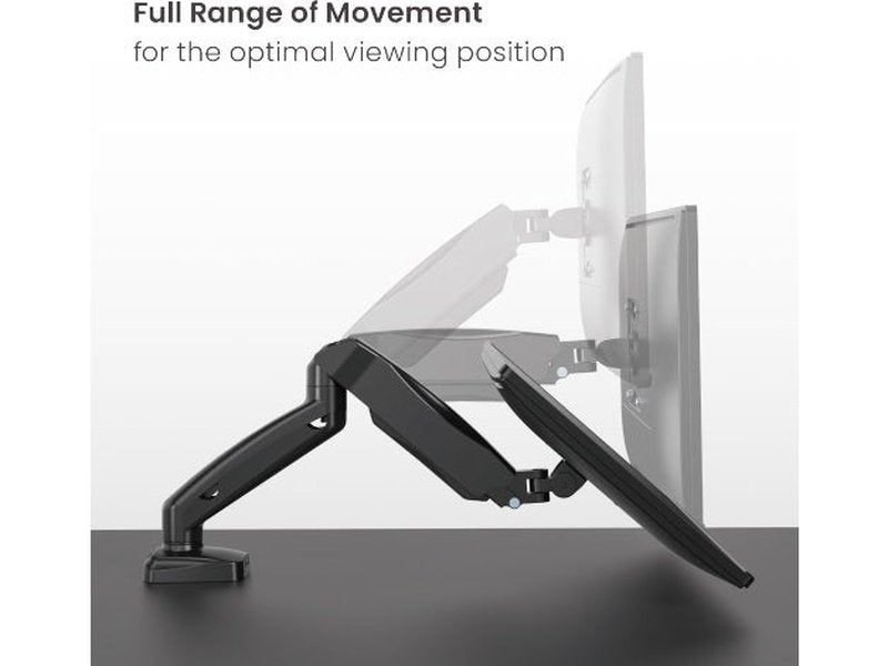 Brateck Economy Single Screen Spring-Assisted Monitor Arm Fit Most 17"-32" Monitor Up to 9 kg VESA 75x75/100x100