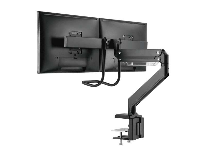 Brateck Dual Monitors Aluminum Heavy-Duty Gas Spring Monitor Arm with Handle Fit Most 17‘-32’ Monitors Up to 8kg per screen VESA 75x75/100x100