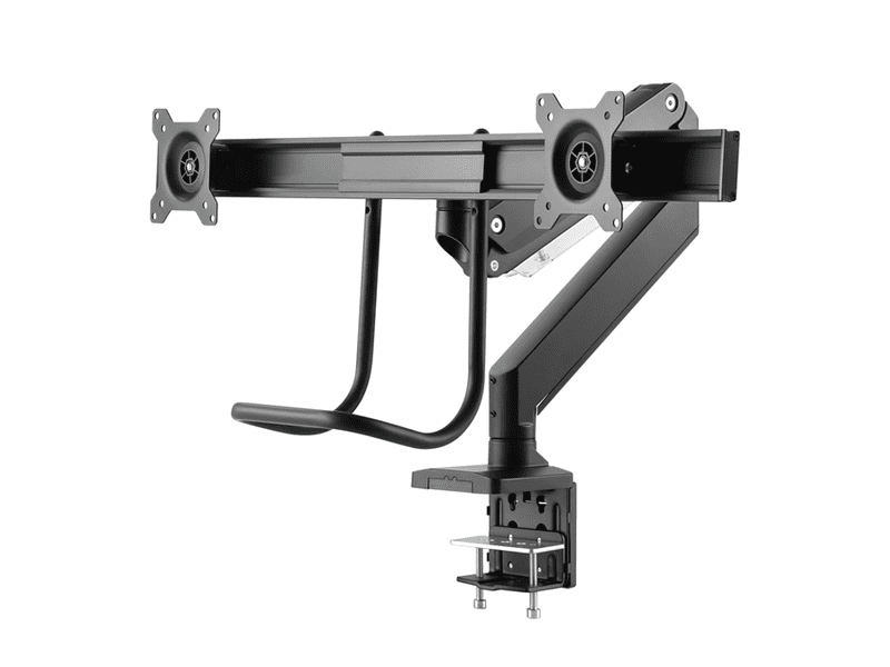 Brateck Dual Monitors Aluminum Heavy-Duty Gas Spring Monitor Arm with Handle Fit Most 17‘-32’ Monitors Up to 8kg per screen VESA 75x75/100x100
