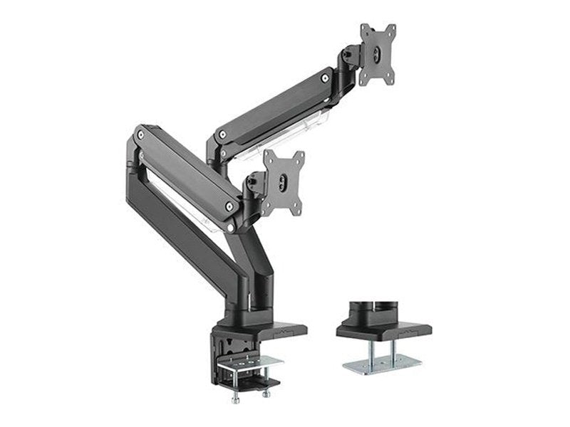 Brateck Dual Monitors Aluminum Heavy-Duty Gas Spring Monitor Arm Fit Most 17‘-35’ Monitors Up to 15kg per screen VESA 75x75/100x100