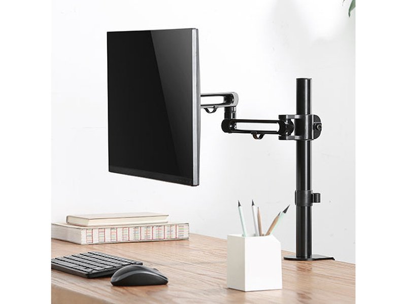 Brateck Articulating Aluminum Single Monitor Arm Fit Most 17"-32" Montior Up to 8kg per screen VESA 75x75/100x100