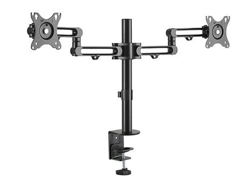 Brateck Dual Monitor Premium Aluminum Articulating Monitor Arm Fit Most 17"-32" Monitors Up to 8kg per screen VESA 75x75/100x100