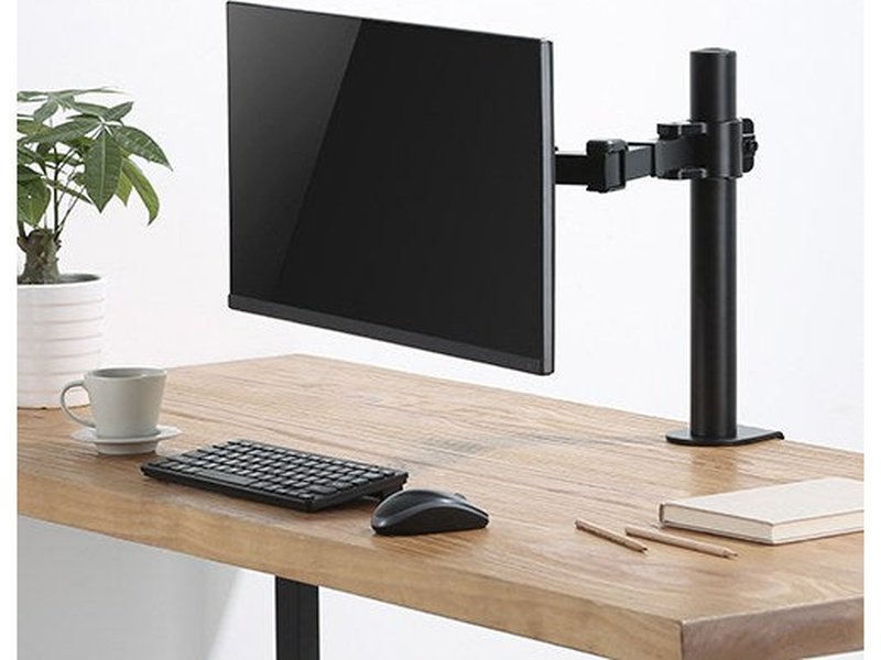 Brateck Single Monitor Affordable Steel Articulating Monitor Arm Fit Most 17"-32" Monitor Up to 9kg per screen VESA 75x75/100x100