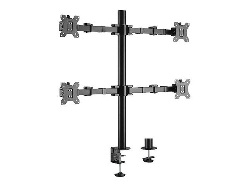 Brateck Quad Monitors Affordable Steel Articulating Monitor Arm Fit Most 17"-32" Monitors Up to 9kg per screen VESA 75x75/100x100