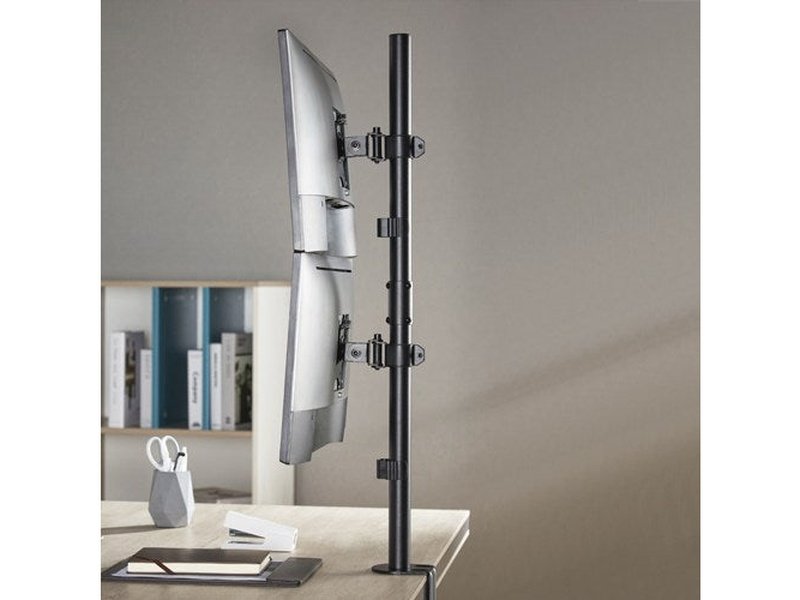 Brateck Vertical Pole Mount Dual-Screen Monitor Mount Fit Most 17"-32" Monitors, Up to 9kg per screen VESA 75x75/100x100