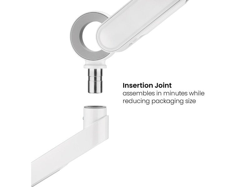 Brateck LDT75-C024UCS Designer Premium Dual Monitor Spring-Assisted Monitor Arm with USB-A/USB-C Ports-White