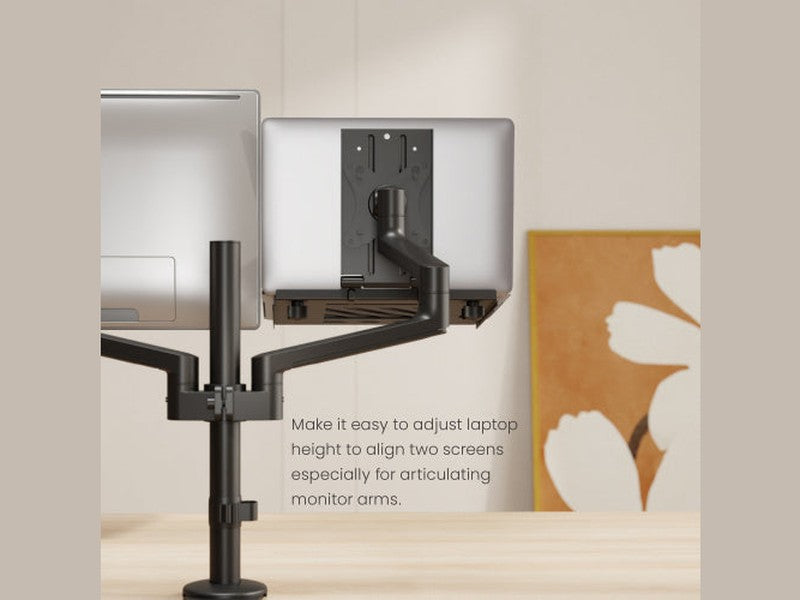 Brateck Adjustable Laptop Tray For Monitor Arms Fits12-17" with standard 75x75 VESA plate