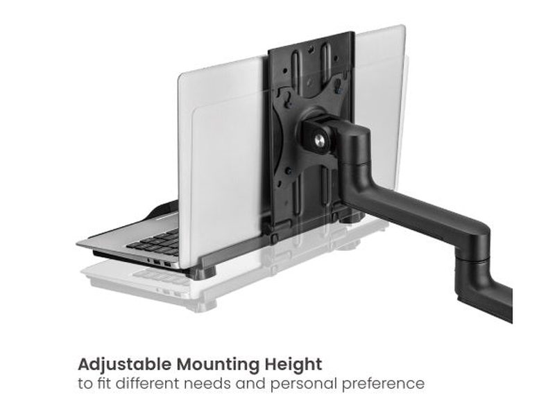 Brateck Adjustable Laptop Tray For Monitor Arms Fits12-17" with standard 75x75 VESA plate