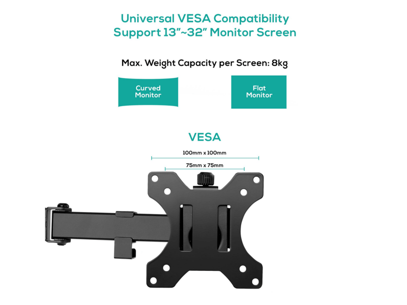 activiva Dual-Screen Articulating Monitor Arm with Interchangeable Laptop Holder
