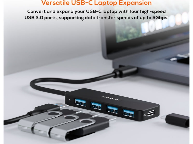 mbeat 4-Port USB-C Hub with USB-C DC Port