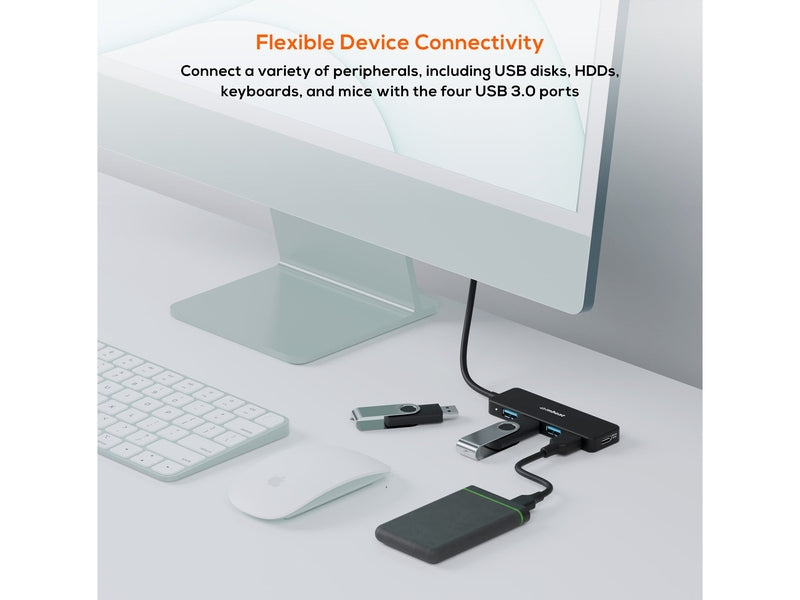 mbeat 4-Port USB-C Hub with USB-C DC Port