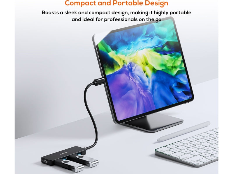 mbeat 4-Port USB-C Hub with USB-C DC Port