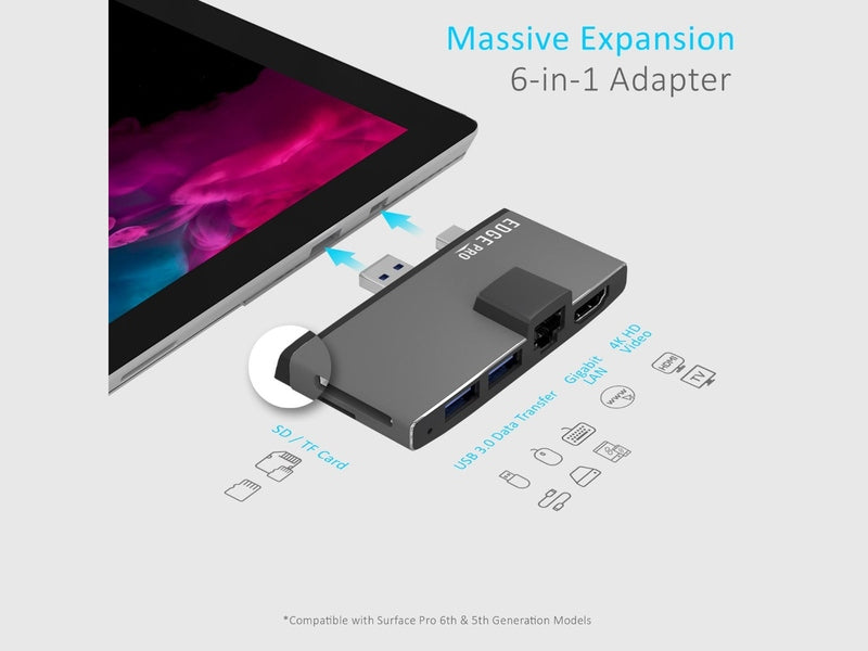 mBeat Edge Pro Multifunction USB- C Hub for Microsoft Surface Pro 5/6