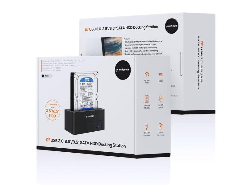 mBeat D1 USB 3.0 3.5" & 2.5" SATA HDD Docking Station Black