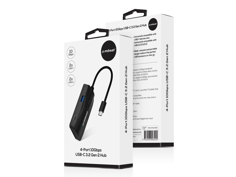 mBeat 4-Port 10Gbps USB-C 3.2 Gen2 Hub