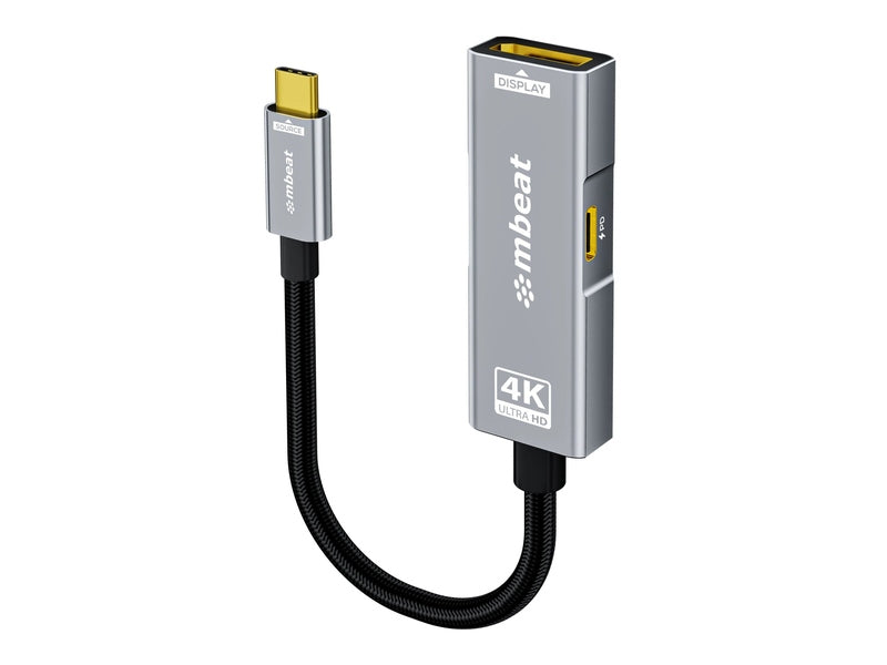 mbeat Tough Link USB-C to DP Adapter with 100W PD - Space Grey