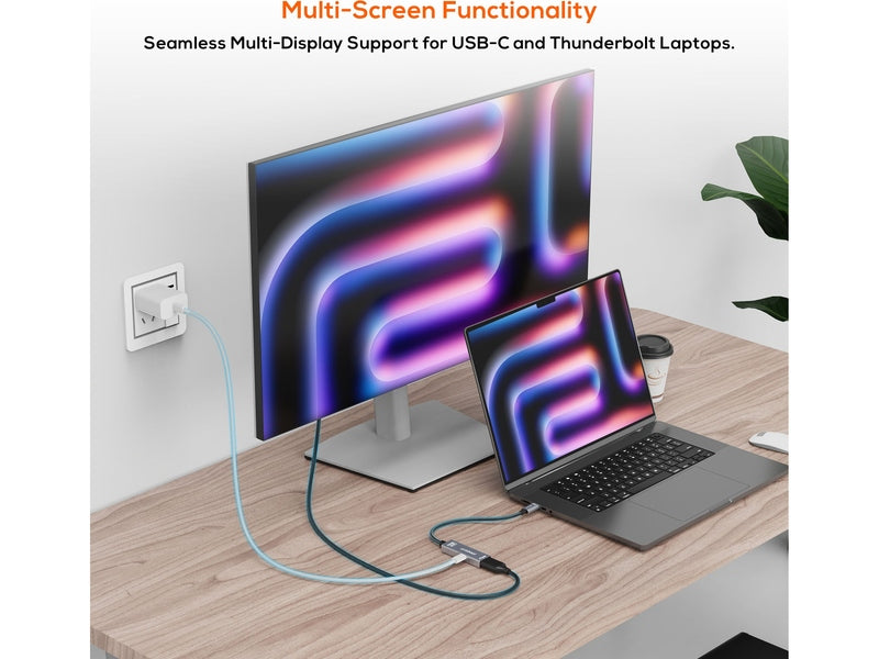 mbeat Tough Link USB-C to DP Adapter with 100W PD - Space Grey