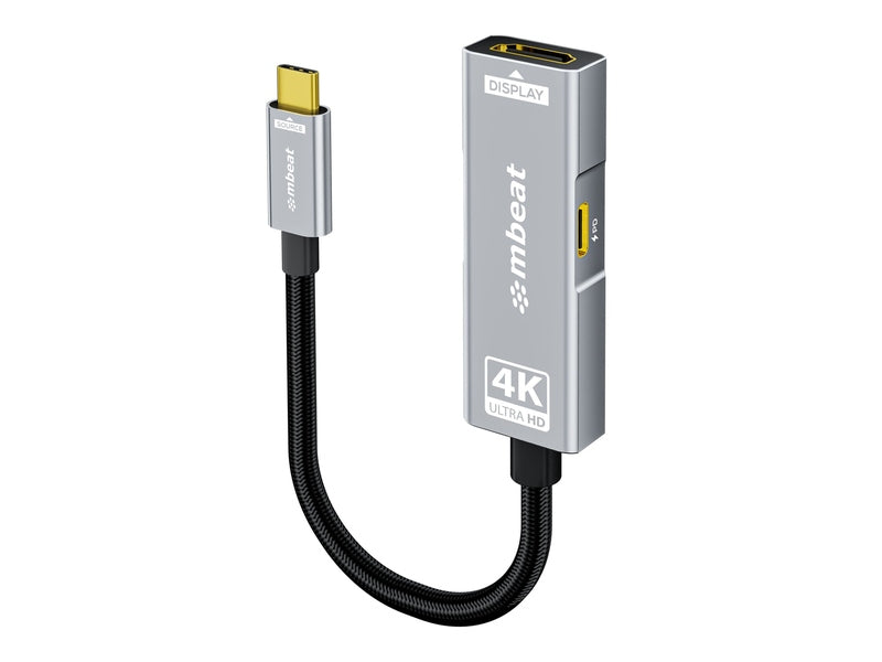 mbeat Tough Link USB-C to HDMI Adapter with 100W PD - Space Grey