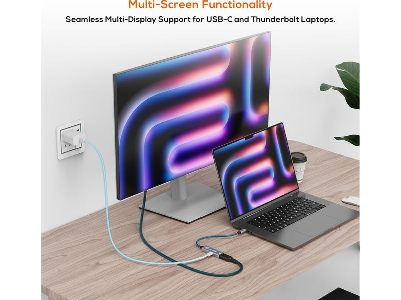 mbeat Tough Link USB-C to HDMI Adapter with 100W PD - Space Grey