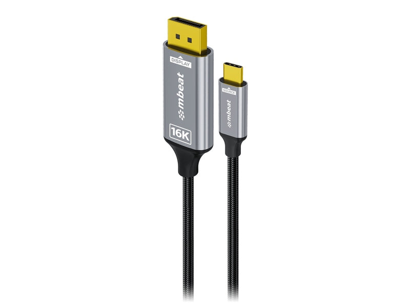 mbeat Tough Link 1.8m 16K USB-C to DP Cable - Space Grey