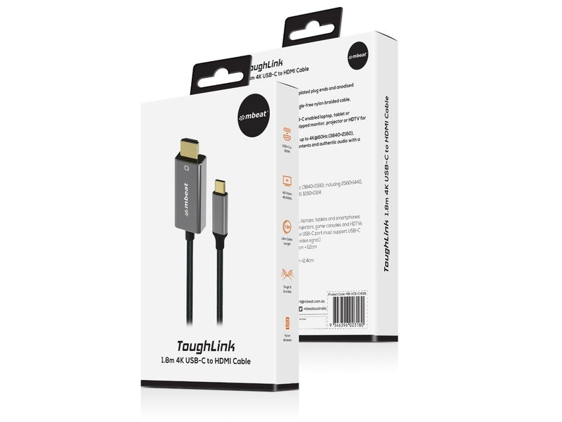 mBeat Tough Link 1.8m 4K USB-C to HDMI Cable