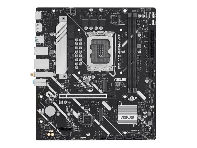 ASUS PRIME H810M-A WIFI-CSM Micro-ATX Motherboard Up to 128GB DDR5 2x Slots , 1 x PCIe 4.0, 2 x M.2 slots, 4 x SATA, WiFi 6, 1 x HDMI, 1 x DP