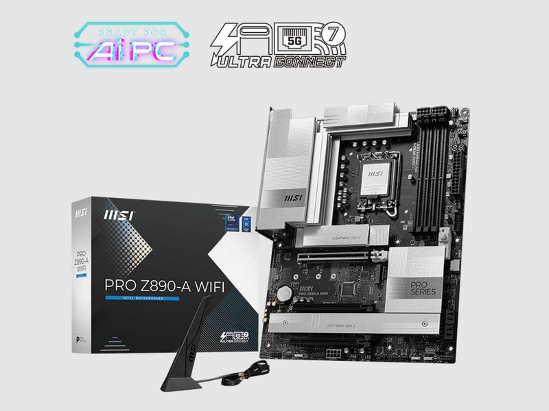 MSI PRO Z890-A WIFI INTEL Z890 Motherboard, 4x DDR5 256GB, 3x PCI-E x 16, 4x M.2, 4x SATA 6G, 7x USB 3, 3x USB-C