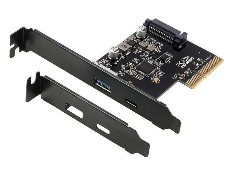 Simplecom EC312v2 PCIe x4 to 2-Port USB 3.2 Gen II 10Gbps USB-C and USB-A Expansion Card
