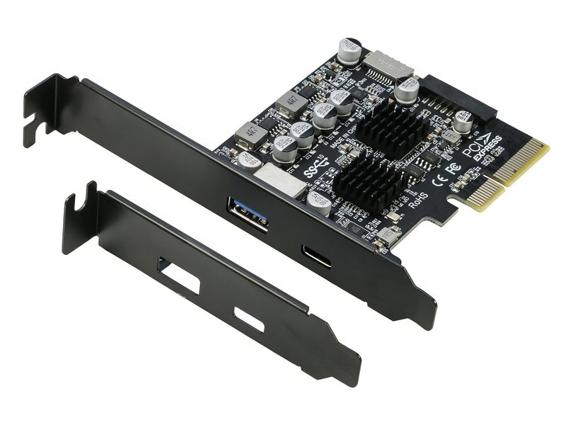 Simplecom EC315 PCIe x4 to 4-Port USB 3.2 Gen II 10Gbps Type-C and Type-A with Front Panel USB 3.0 and USB-C Key-A Expansion Card