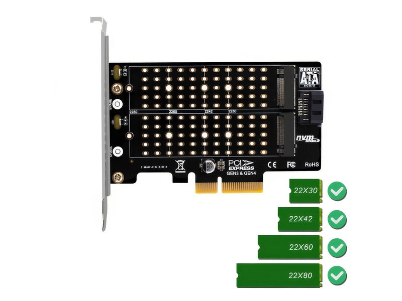 Simplecom EC412v2 NVMe and SATA M.2 SSD to PCIe x4 Expansion Card