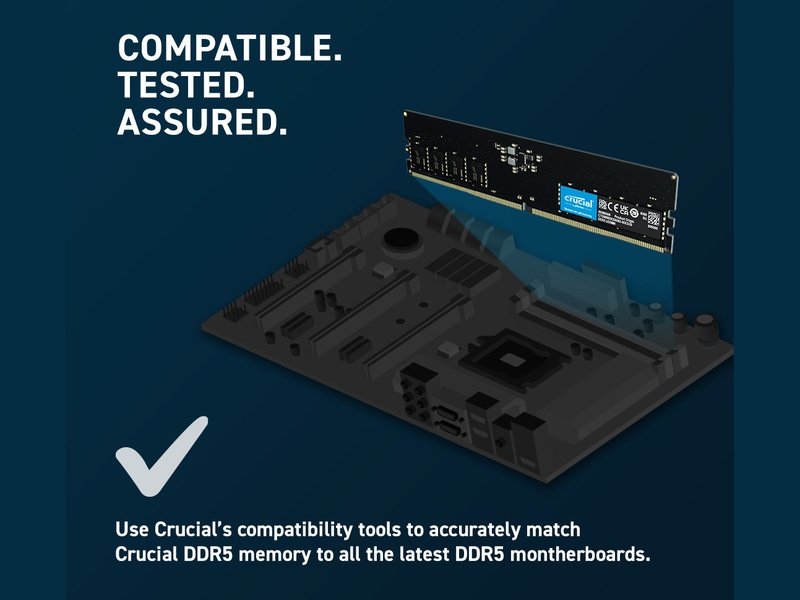 Crucial 32GB 1x32GB DDR5 UDIMM 4800MHz Desktop PC Memory
