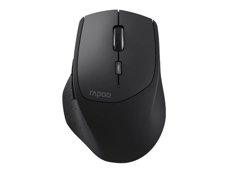 RAPOO MT550L Multi-Mode Wireless Ergonomic Optical Mouse -7 evels adjustable DPI, Smart Switch up to 5 devices, Ideal for Desktop PC, Notebook