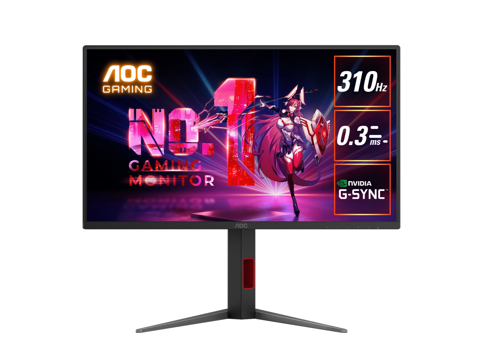 AOC 24.5" 310Hz IPS Gaming Monitor 310Hz 0.3ms, adjustable stand, HDMI & DP