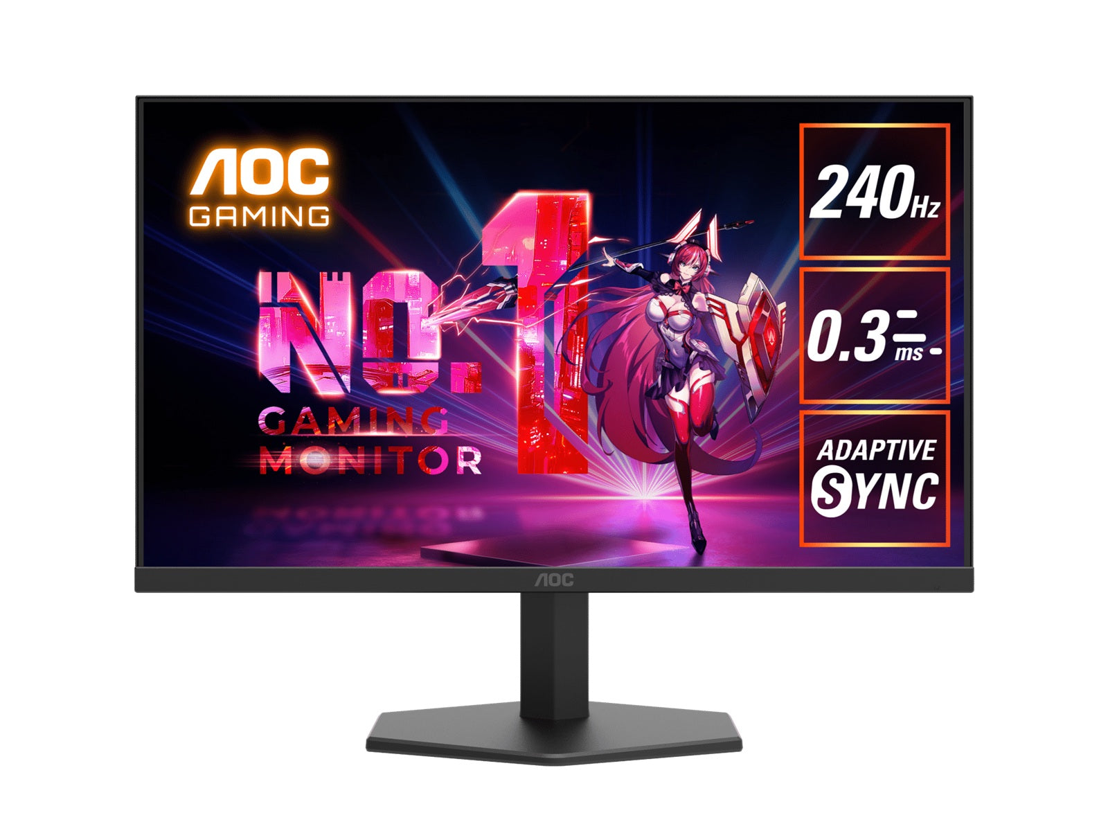 AOC 27" IPS FHD Monitor 240Hz, Adaptive Sync, Low input lag, Gaming mode, Dial Point, Shadow Control, Low blue mode