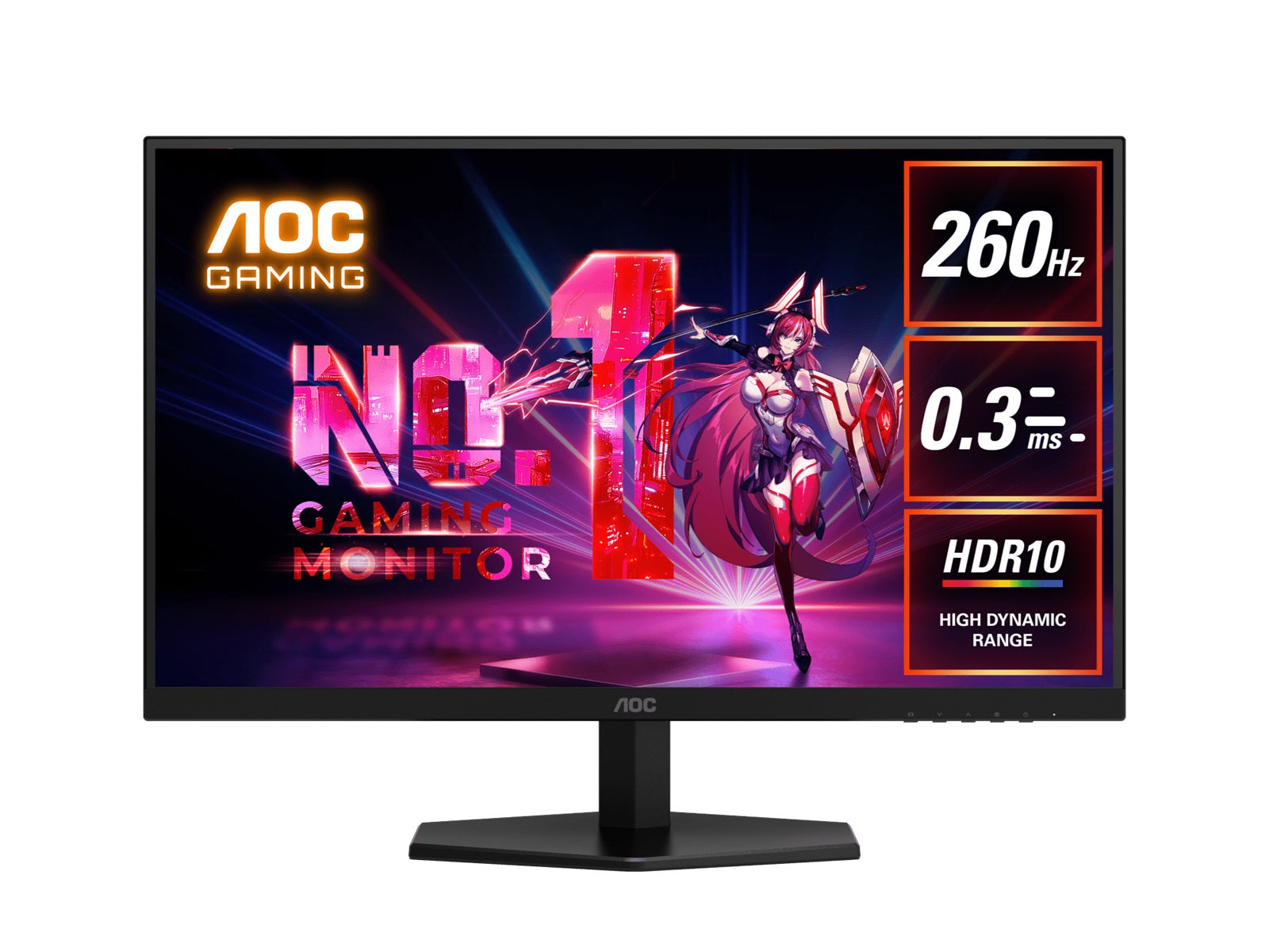 AOC 27" 260Hz Gaming Monitor Fast IPS panel, 2560x1440 260Hz, DP & HDMI, tilt stand